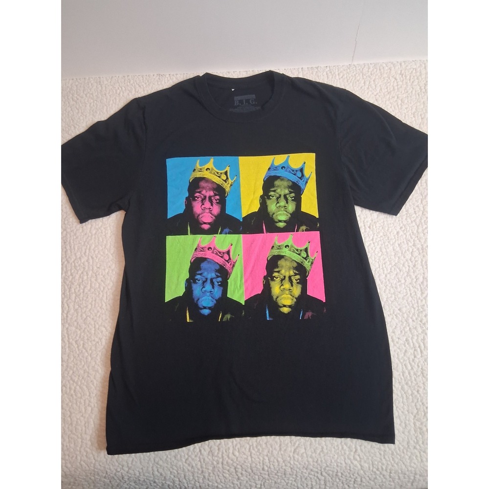 Notorious BIG Brooklyn Mint Mens Black Pop Art Graphic T-Shirt Biggie Smalls M